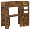 vidaXL Cadru de pat supraetajat cu birou Stejar fumuriu 75 x 190 cm
