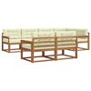 vidaXL Set de canapele de exterior cu pernă 7 pcs Natural și Crem