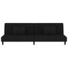 vidaXL Canapea pat cu 2 locuri, 2 perne&taburet, negru, catifea