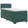vidaXL Pat box spring cu saltea și LED Verde &icirc;nchis 80 x 200 cm