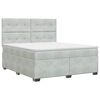 vidaXL Pat boxspring cu saltea Gri deschis 180 x 200 cm Catifea