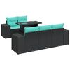 vidaXL Set mobilier grădină perne 6 piese negru poliratan/lemn acacia