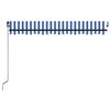 vidaXL Copertină retractabilă manual, albastru și alb, 400x350 cm
