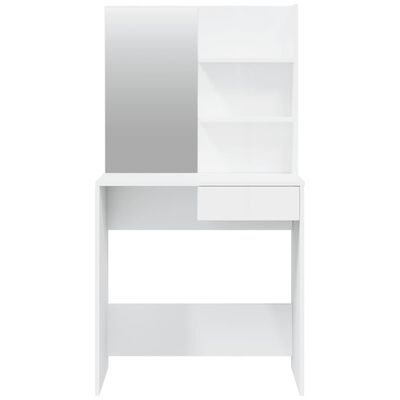 vidaXL Masă de toaletă cu oglindă, alb extralucios, 74,5x40x141 cm