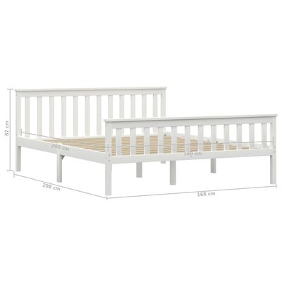 vidaXL Cadru de pat, alb, 160 x 200 cm, lemn masiv de pin