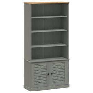 vidaXL Bibliotecă &bdquo;VIGO&rdquo;, gri, 85x35x170 cm, lemn masiv de pin