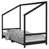 vidaXL Cadru de pat pentru copii, negru, 90x190 cm, lemn masiv de pin