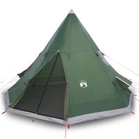 vidaXL Cort de camping 4 persoane, verde, 367x367x259 cm, tafta 185T