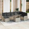 vidaXL Set de canapele pentru grădină 9 pcs Gri deschis Rattan poli