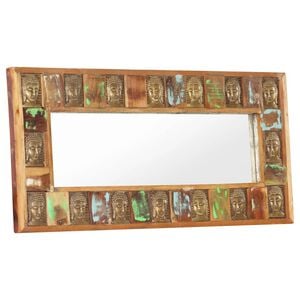 vidaXL Oglindă cu placare Buddha, 110x50 cm, lemn masiv reciclat