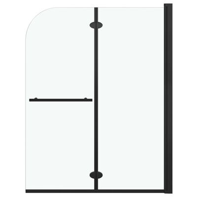 vidaXL Cabină de duș pliabilă, 2 panouri, negru, 95 x 140 cm, ESG