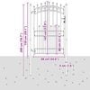 vidaXL Poartă de gard cu țepi Gri 200 x 100 cm Oțel vopsit în pulbere