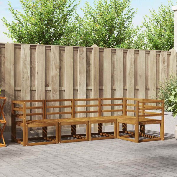 vidaXL Set de canapea 5 pcs natural