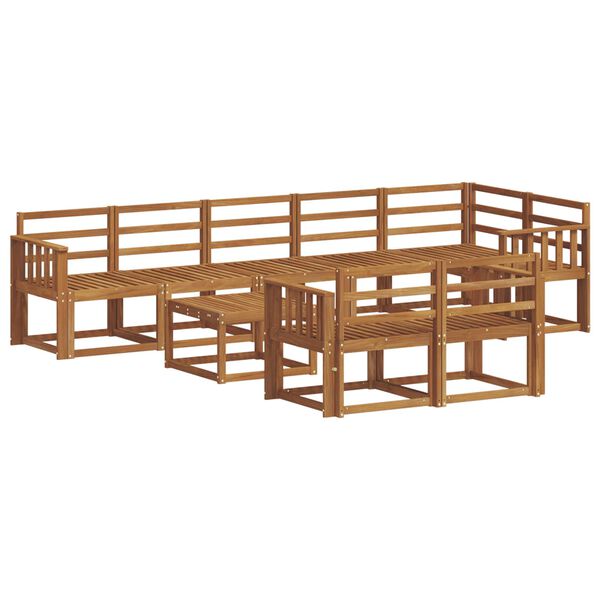 vidaXL Set de canapele de exterior 9 pcs natural Lemn Solid de Acacia
