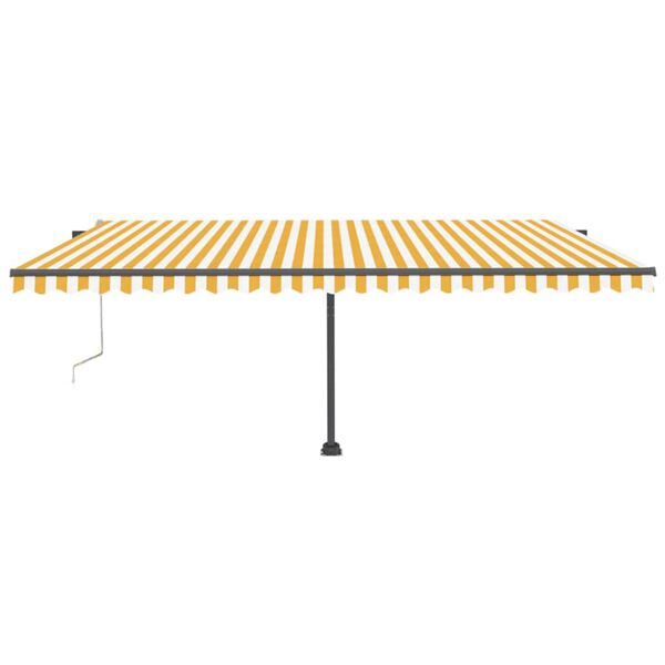 vidaXL Copertină autonomă retractabilă automat galben&alb 500x300 cm