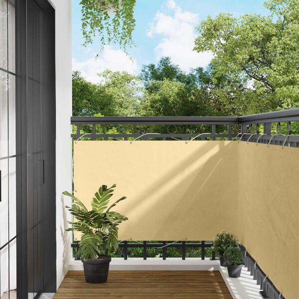 vidaXL Ecran de balcon Nisipiu 100 x 400 cm Material Oxford