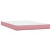 vidaXL Pat box spring cu saltea, roz, 90x220 cm, catifea