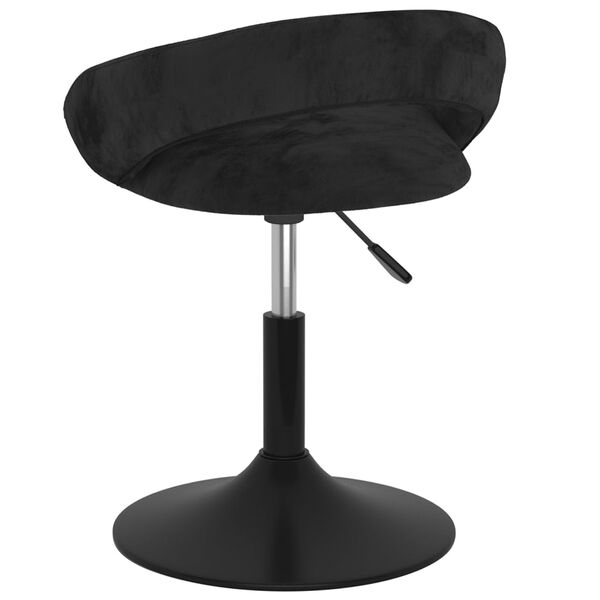 vidaXL Scaun de bucătărie pivotant, negru, catifea