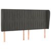 vidaXL Tăblie de pat cu aripioare gri &icirc;nchis 203x23x118/128 cm catifea