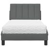 vidaXL Pat cu saltea, Hanko, gri &icirc;nchis, 90x200 cm, textil