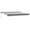 vidaXL Copertină retractabilă antracit/alb, 4,5x3 m, textil/aluminiu