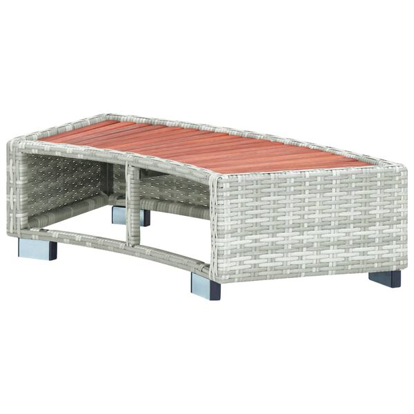 vidaXL Treaptă pentru spa, gri deschis, 92 x 45 x 25 cm, poliratan