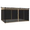 vidaXL Foișor cu pereți din plasă, gri taupe, 4x3 m, oțel