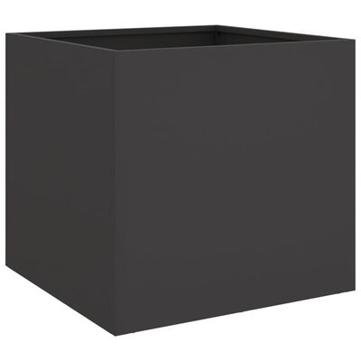 vidaXL Jardiniere, 2 buc., negru, 49x47x46 cm, oțel laminat la rece