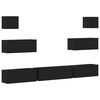 vidaXL Set dulap TV, 7 piese, negru, lemn prelucrat