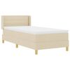 vidaXL Pat cu arcuri cu saltea cu headboard Crem 200 x 80 cm țesătură