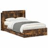 vidaXL Cadru de pat cu depozitare Stejar fumuriu 120 x 190 cm