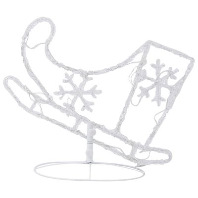 vidaXL Reni și sanie de Crăciun, alb rece, 260x21x87 cm, acril