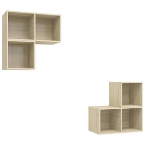 vidaXL Set de dulapuri TV, 4 piese, stejar sonoma, lemn prelucrat