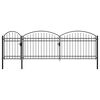 vidaXL Poartă de grădină cu arcadă, negru, 2 x 5 m, oțel