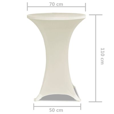 vidaXL Husă de masă cu picior Ø70 cm, 2 buc., crem, elastic