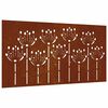 vidaXL Decorație perete de grădină 105x55 cm design flori oțel Corten