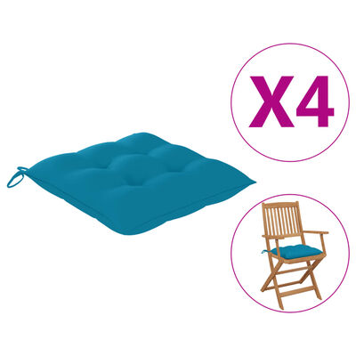 vidaXL Set perne de scaun, 4 buc, 40 x 40 x 8 cm, albastru