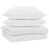 vidaXL Pilotă cu pernă 3 pcs Alb Microfibră