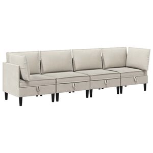 vidaXL Set de mobilier pentru living 4 buc. Ovăz Țesătură