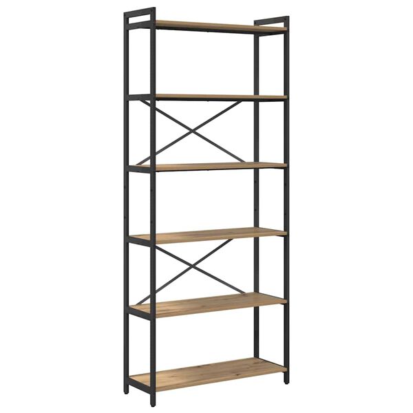 vidaXL Raft pentru cărți Stejar Artizanal 40 x 30 x 85 cm