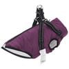 vidaXL Haină c&acirc;ini cu ham impermeabilă reflectorizantă, violet, L40