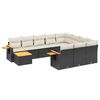 vidaXL Set canapele de grădină cu perne, 11 piese, negru, poliratan