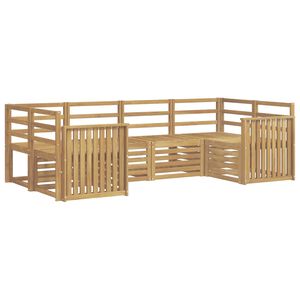vidaXL Set de canapele de exterior 6 buc. Alb Lemn Solid de Acacia
