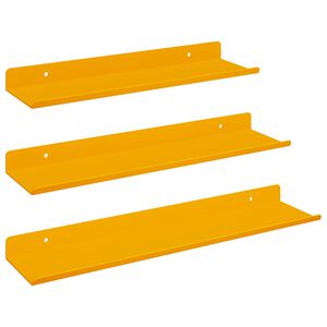 vidaXL Raft suspendat 3 pcs Galben muștar 40 x 9 x 2,5 cm Oțel