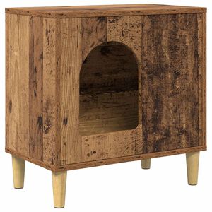 vidaXL Casa pentru pisici Lemn vechi 51 x 30 x 52 cm Lemn prelucrat
