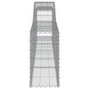 vidaXL Coșuri gabion arcuite 2 buc, 400x30x60/80 cm, fier galvanizat