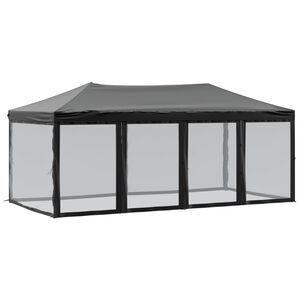 vidaXL Cort pliabil pentru petreceri cu pereți laterali, negru, 3x6 m