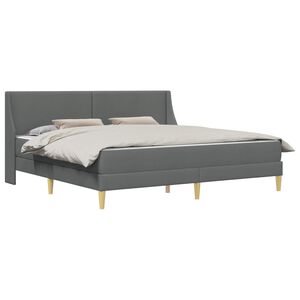 vidaXL Cadru de pat cu saltea Gri &icirc;nchis 180 x 200 cm Poliester