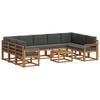 vidaXL Set de canapele de exterior 10 buc. Natural și Antracit