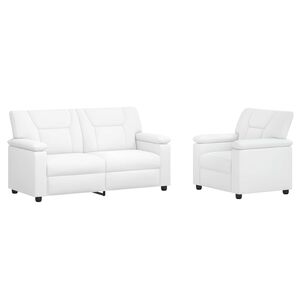 vidaXL Set de canapea 2 pcs Alb Piele artificială